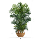 4’ Areca Palm Tree in Boho Chic Handmade Natural Cotton Woven Planter with Tassels UV Resistant