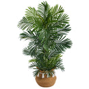 4’ Areca Palm Tree in Boho Chic Handmade Natural Cotton Woven Planter with Tassels UV Resistant