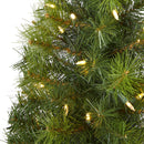 4’ Green Valley Pine Artificial Christmas Tree with 100 Warm White LED Lights and 201 Bendable Branches