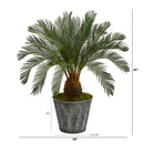 40” Cycas Artificial Tree in Black Embossed Tin Planter