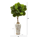 40” Fiddle Leaf Artificial Tree in Designer Vase (Real Touch)