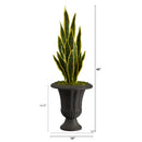 40” Sansevieria Artificial Plant in Charcoal Urn