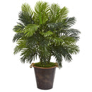 41” Areca Palm Artificial Plant in Decorative Metal Pail with Rope