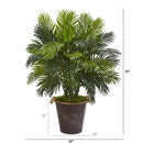 41” Areca Palm Artificial Plant in Decorative Metal Pail with Rope