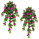 41" UV Resistant Artificial Hibiscus Hanging Plant (Indoor/Outdoor) - Set of 2