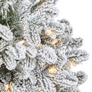 44” Flocked North Carolina Fir Artificial Christmas Tree with 150 Warm White Lights and 545 Bendable Branches in Planter