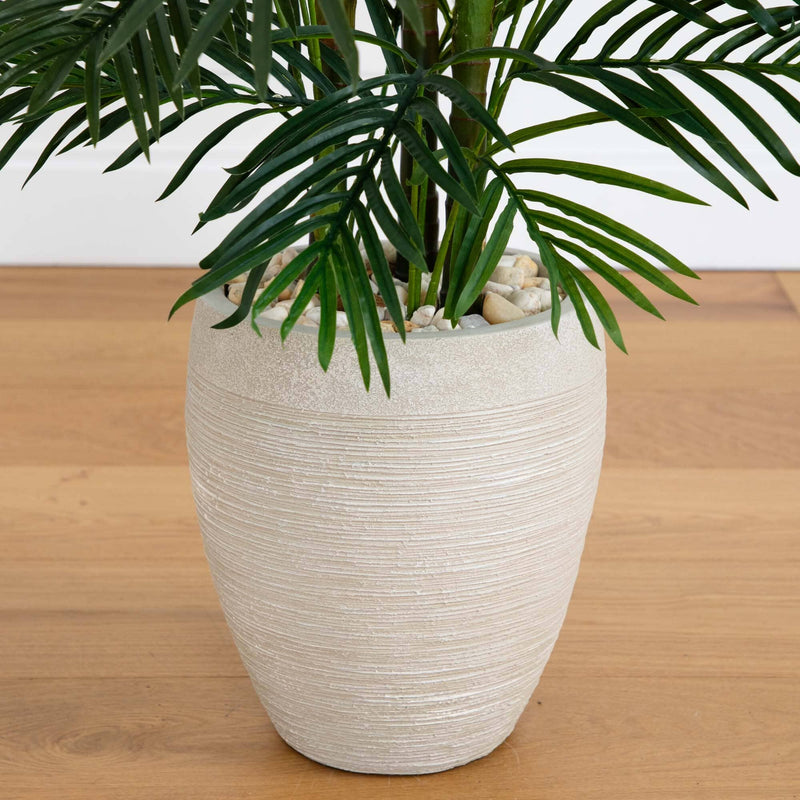 areca palm sand 4.5' Areca Palm Artificial Tree in Sand Colored Planter