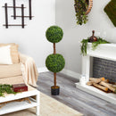 4.5’ Boxwood Double Ball Topiary Artificial Tree (Indoor/Outdoor)