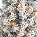 4.5’ Flocked Pencil Artificial Christmas Tree with 100 Clear Lights and 216 Bendable Branches in Sand Colored Urn