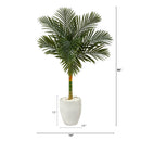 4.5’ Golden Cane Artificial Palm Tree in White Planter