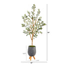 4.5’ Olive Artificial Tree in Gray Tripod Planter