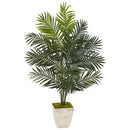 4.5’ Paradise Palm Artificial Tree in Country White Planter