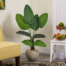 45” Traveler's Palm Artificial Tree in Sand-Colored Planter