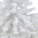 4.5' White Artificial Christmas Tree with 100 Clear LED Lights in Red Planter