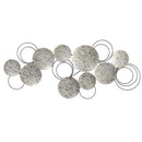 4.5’ x 2’ Galvanized Embossed Metal Discs Wall Art Decor