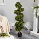 46” Boxwood Topiary Spiral Artificial Tree (Indoor/Outdoor)
