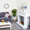 46” Corn Stalk Dracaena Artificial Plant in White Planter with Stand (Real Touch)