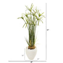47” Papyrus Artificial Plant in White Planter