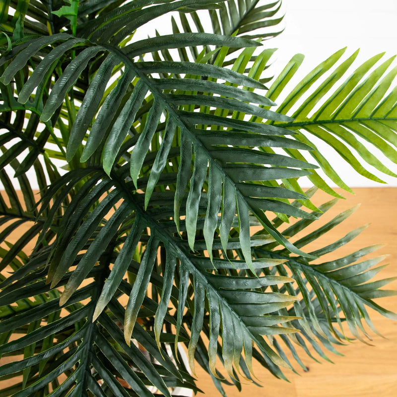 Nearly Natural 5 ft. Real Touch Artificial Areca Palm Tree in Sand-Colored Planter