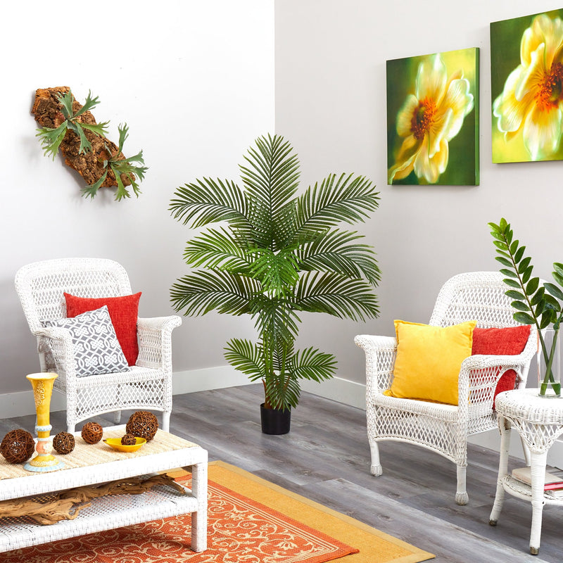 5.5 areca palm artificial tree Nearly Natural 5 ft. Areca Artificial Palm Tree