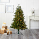 5' Cambridge Fir Artificial Christmas Tree with 300 Clear Warm (Multifunction) LED Lights with Instant Connect Technology and 570 Bendable Branches