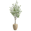 5’ Eucalyptus Artificial Tree in Sandstone Planter