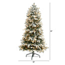 5’ Flocked North Carolina Fir Christmas Tree with 350 Warm White Lights and 1247 Bendable Branches