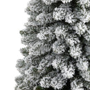 5’ Flocked Pencil Artificial Christmas Tree with 318 Bendable Branches