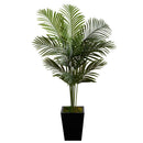 5’ Paradise Palm Artificial Tree in Black Metal Planter