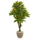 5’ Plumeria Artificial Tree in Decorative Planter (Indoor/Outdoor)