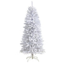 5’ Slim White Artificial Christmas Tree with 491 Bendable Branches