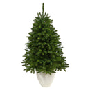 50” Sierra Spruce “Natural Look” Artificial Christmas Tree with 150 Clear LED Lights in White Planter