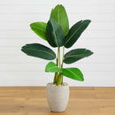50” Traveler's Palm Artificial Tree in Sand-Colored Planter