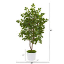 52” Oak Artificial Tree in White Tin Planter