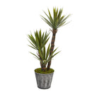 52” Yucca Artificial Tree in Embossed Black Planter