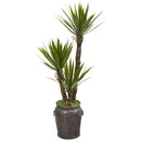 54” Yucca Artificial Tree in Metal Planter