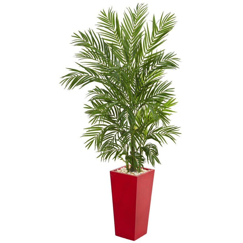 4.5 areca palm silk tree w basket 4.5' Areca Palm Tree in Weave Planter