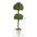 5.5’ Sweet Bay Double Ball Topiary Artificial Tree in Decorative Planter
