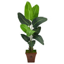 5.5’ Traveler's Palm Artificial Tree in Brown Planter