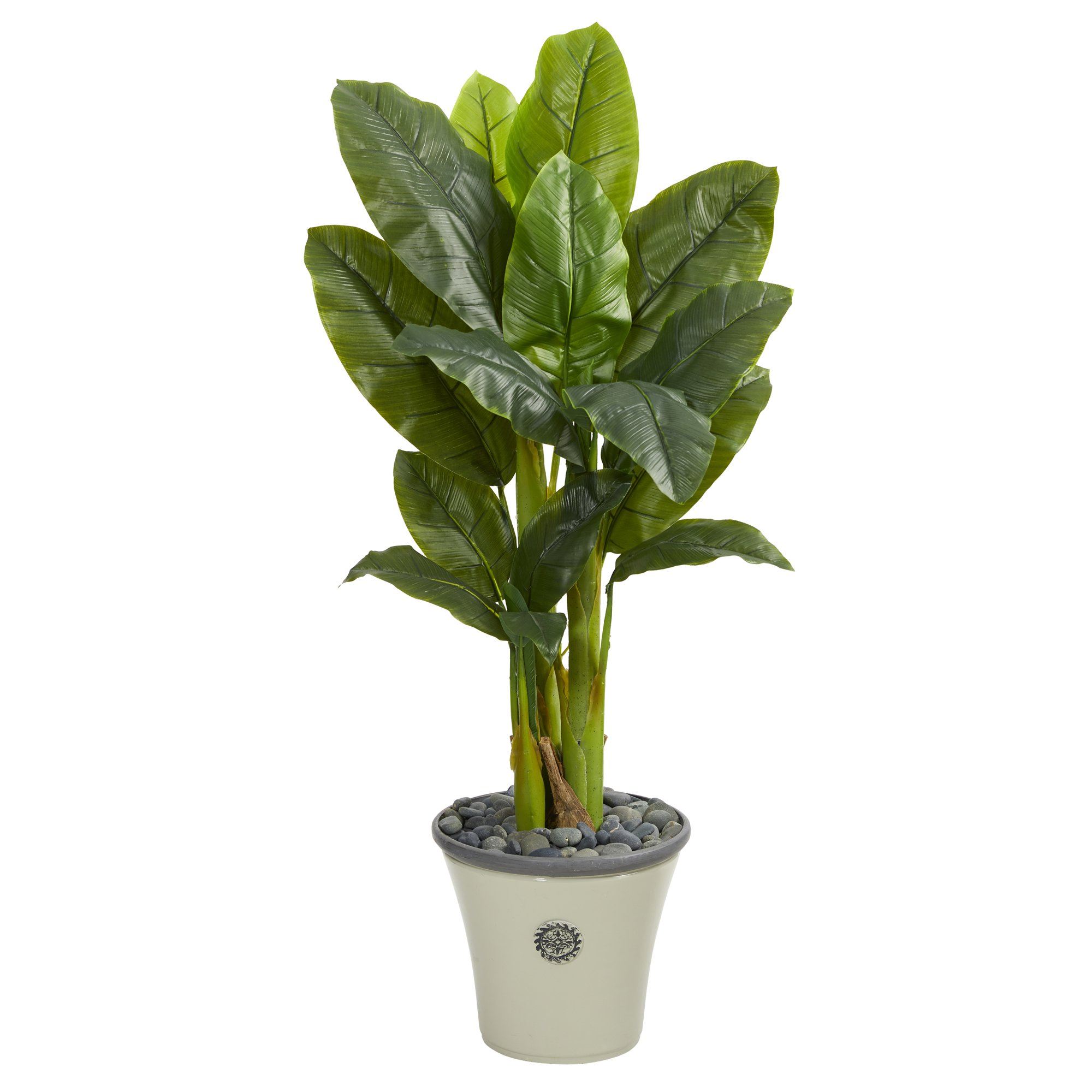 55” Triple Stalk Artificial Banana Tree in Decorative Planter (Real To