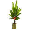56” Traveler's Palm Artificial Tree in Green Planter