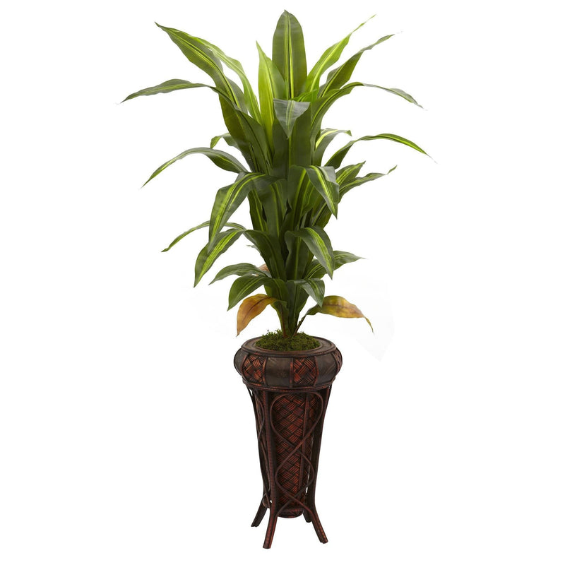 silk dracaena Nearly Natural 57" Dracaena with Stand Silk Plant