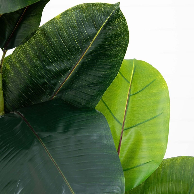 rubber tree artificial 6' Artificial Rubber Tree in Decorative Planter with Real Touch Leaves
