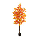 6’ Autumn Deluxe Maple Artificial Fall Tree