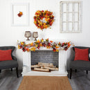 6’ Autumn Maple Leaf and Berry Fall Garland