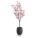 6’ Cherry Blossom Artificial Tree in Gray Planter with Stand