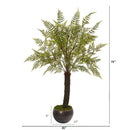 6’ Fern Artificial Plant in Decorative Bowl Planter