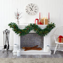 6’ Mixed Pine and Pinecone Artificial Garland with 35 Clear LED Lights