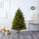 6’ North Carolina Fir Artificial Christmas Tree with 450 Clear Lights and 2303 Bendable Branches