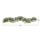 6' North Carolina Pine Artificial Christmas Garland with 30 Warm White LED Lights and Pinecones